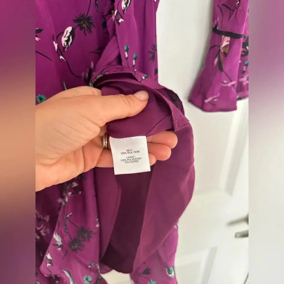 Tanya Taylor Nomi Vines Faux Wrap Silk Dress Size S - Picture 10 of 12